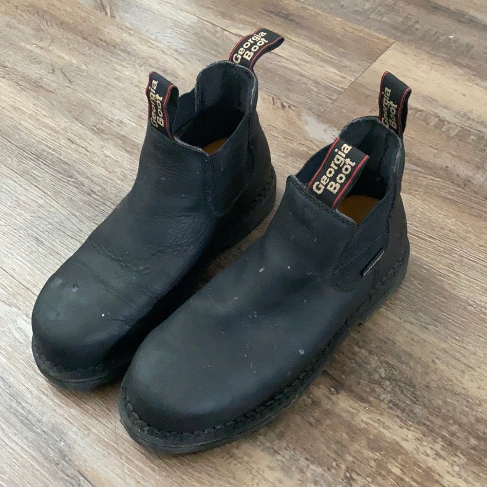 Men’s size 8 Georgia oil/slip resistant and waterproof steel toe work boots